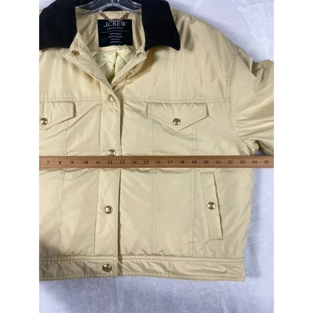 J.Crew Puffer Trucker Jacket Barn Coat L/XL Cropped Preppy CHECK SIZE